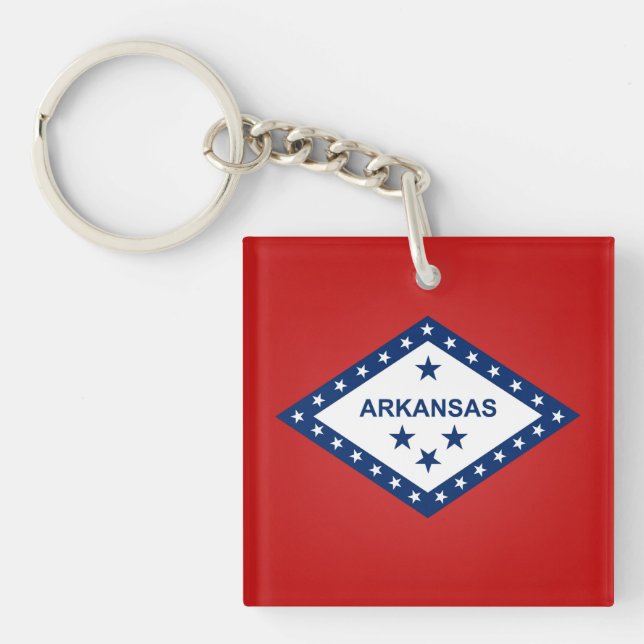 Cool State Of Arkansas Flag Key Ring (Front)