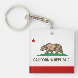 Cool State Of California Flag Key Ring