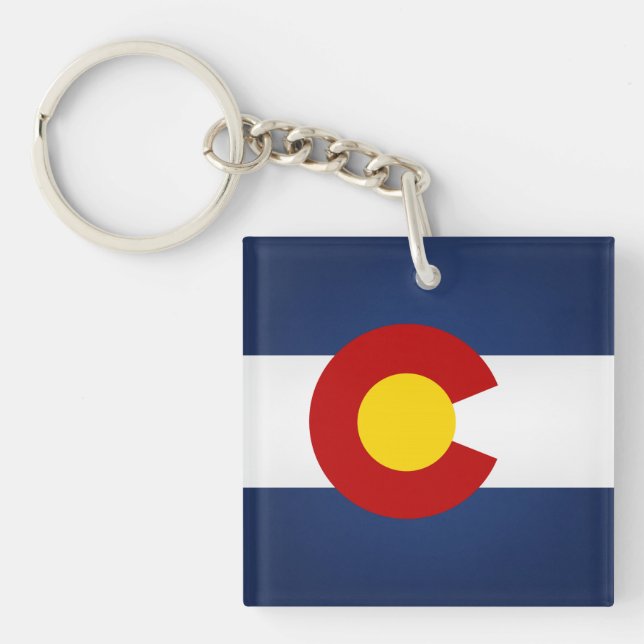 Cool State Of Colorado Flag Key Ring (Front)