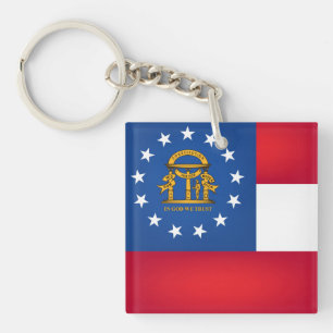 Cool State Of Georgia Flag Key Ring