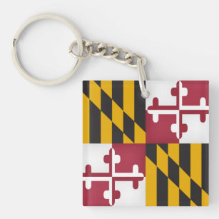 Cool State Of Maryland Flag Key Ring