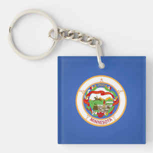 Cool State Of Minnesota Flag Key Ring
