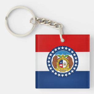 Cool State Of Missouri Flag Key Ring
