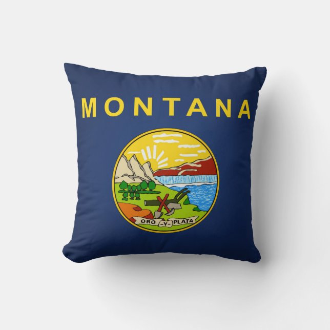 Cool State Of Montana Flag Cushion (Front)