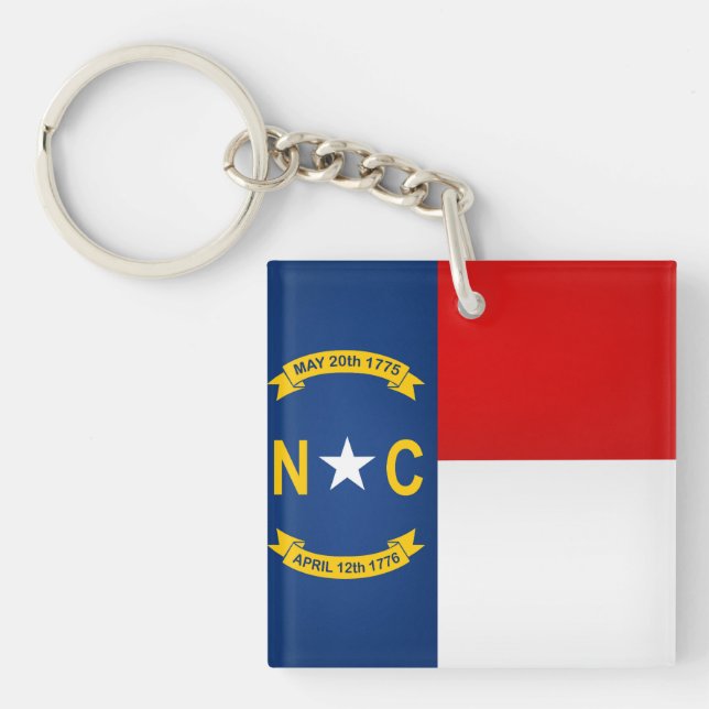 Cool State Of North Carolina Flag Key Ring (Front)