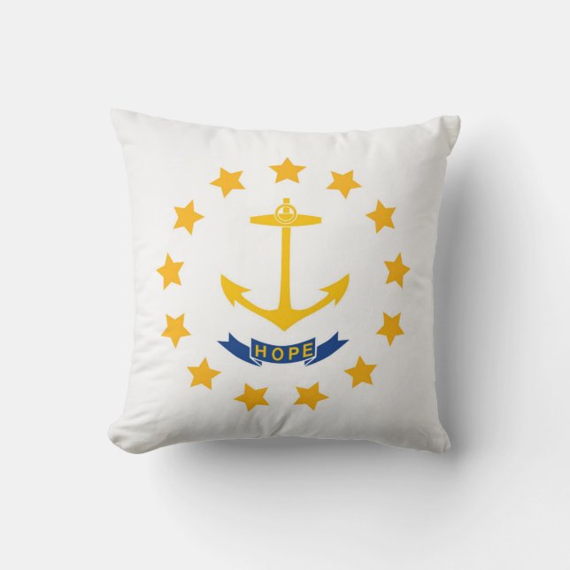 Cool State Of Rhode Island Flag Cushion (Front)
