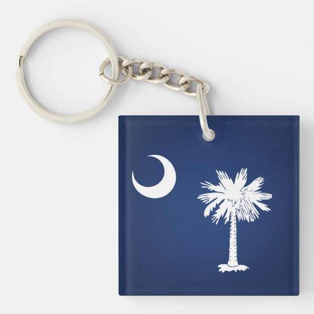 Cool State Of South Carolina Flag Key Ring (Front)
