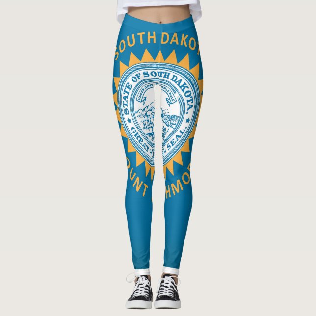 Cool State Of South Dakota Flag Fashion Leggings (Front)
