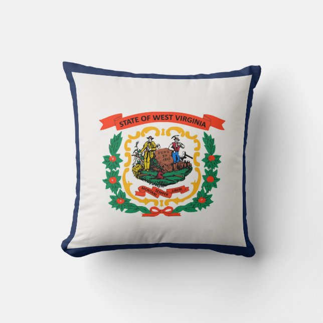 Cool State Of West Virginia Flag Cushion (Front)