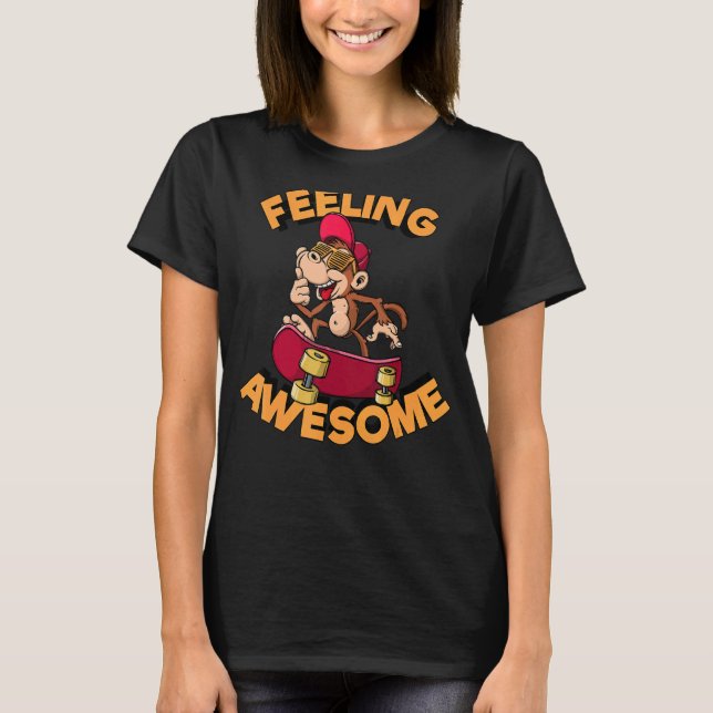 Cool Statement Awesome Fun Monkey Chill Humour T-Shirt (Front)