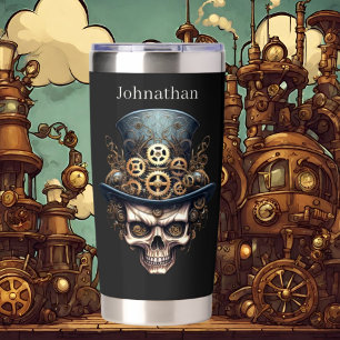 Cool steampunk lovers add name  insulated tumbler