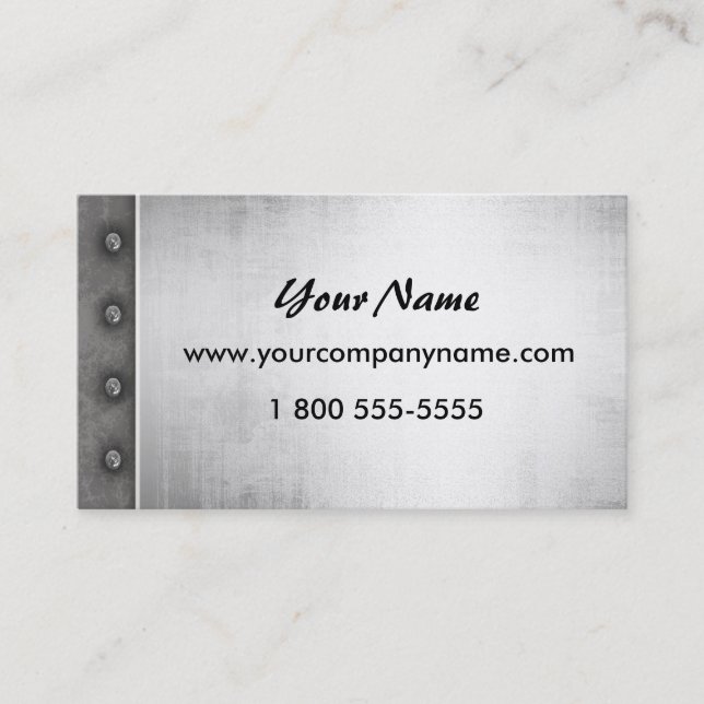 Cool Steel Metal Look Business Cards (Front)
