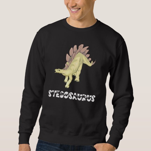 Cool Stegosaurus Dinosaur Dino Saurus Reptile Herb Sweatshirt (Front)