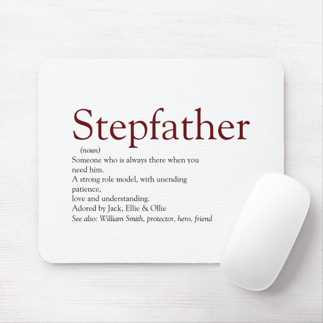 Cool Stepfather, Stepdad Definition Fun Grey Mouse Pad (With Mouse)