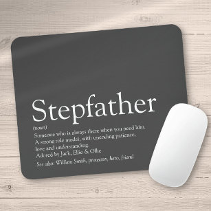 Cool Stepfather, Stepdad Definition Fun Grey Mouse Pad