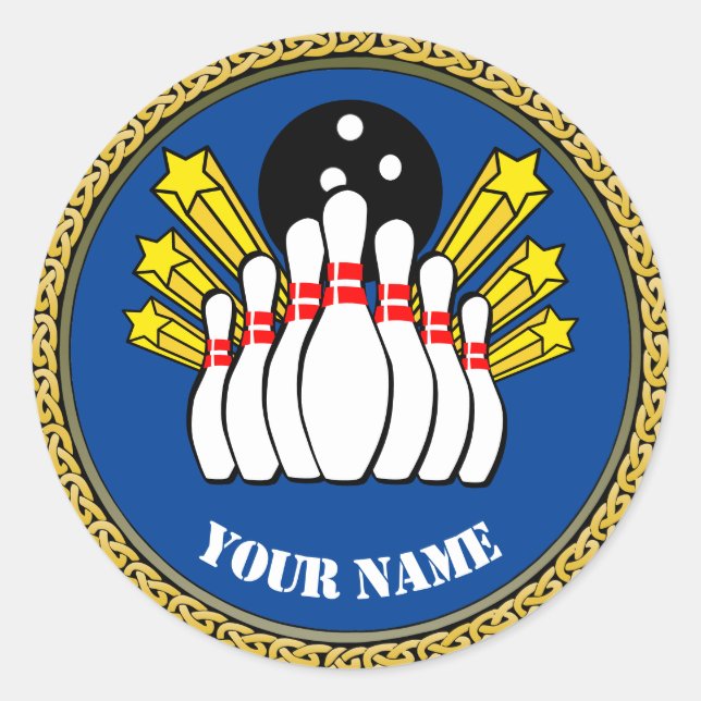 COOL! Sticker -Bowling- Custom Bowler - Add Name (Front)