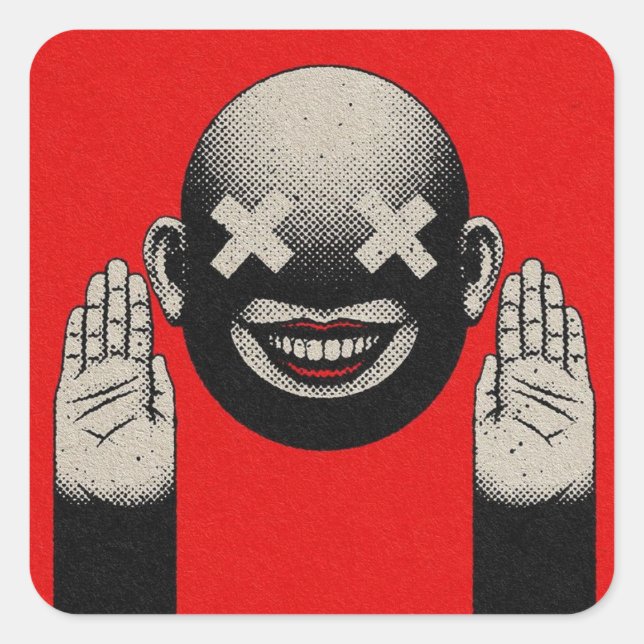 cool sticker red background by hado90 (Front)