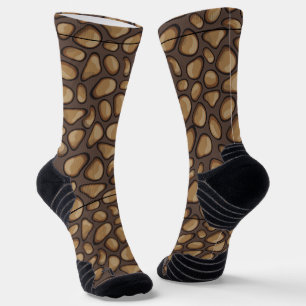 Cool stone illustration in pattern Brown Husband Socks