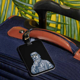 Cool Stone Man Vintage Art Luggage Tag