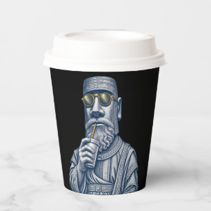 Cool Stone Man Vintage Art Paper Coffee Cup