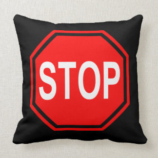 COOL STOP / START STREET SIGN CUSHION -RED BLACK