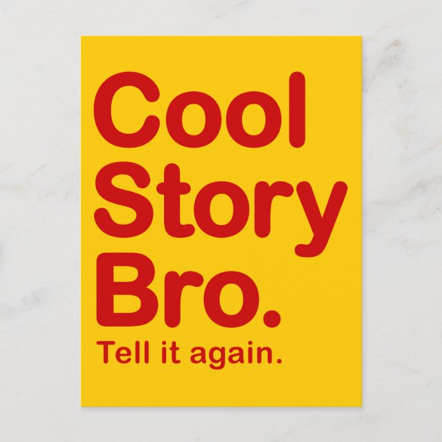 Cool Story Bro. Postcard (Front)