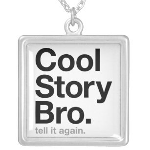 cool story bro. tell it again. silver plated necklace