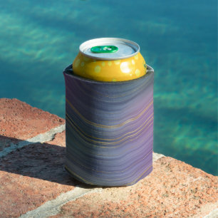 Cool Strata   Beautiful Blue Purple and Gold Agate Can Cooler