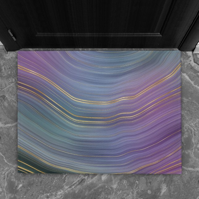 Cool Strata | Beautiful Blue Purple and Gold Agate Doormat (Creator Uploaded)