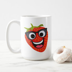 Cool Strawberry Character – Fun Kawaii Fruit Art Coffee Mug