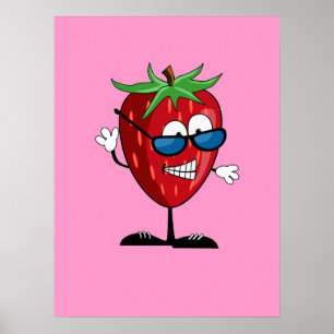 Cool Strawberry Character Poster