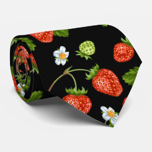 cool strawberry pattern fruit  tie