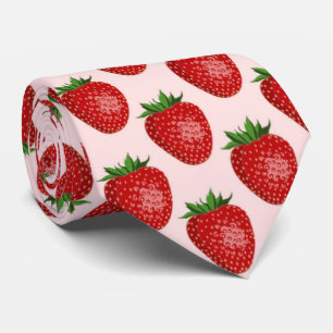 cool strawberry pattern fruit tie