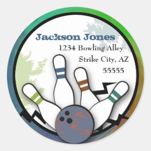 Cool Strike Bowling Address Label