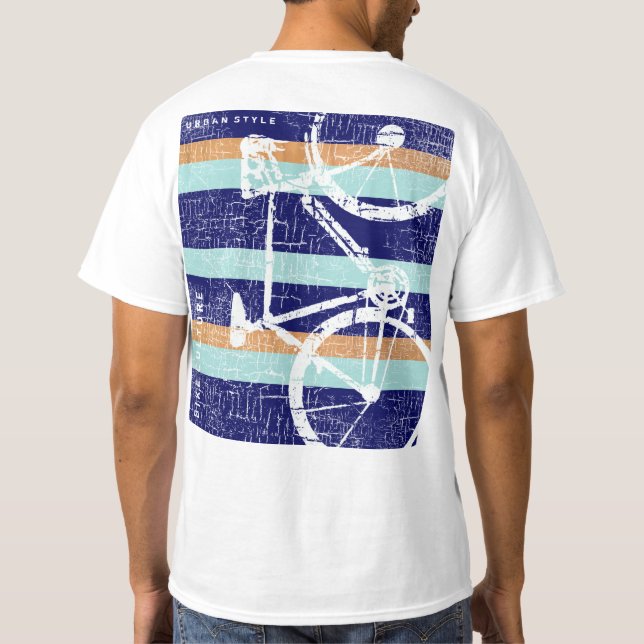 cool & striped, bicycle-culture, graphic bike T-Shirt (Back)