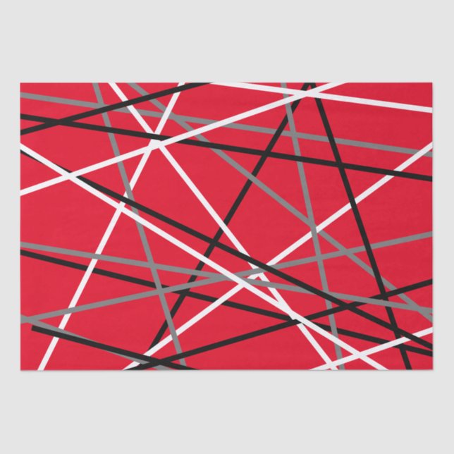 Cool Striped Guitar Red Grey White Black  Tissue Paper (Front)