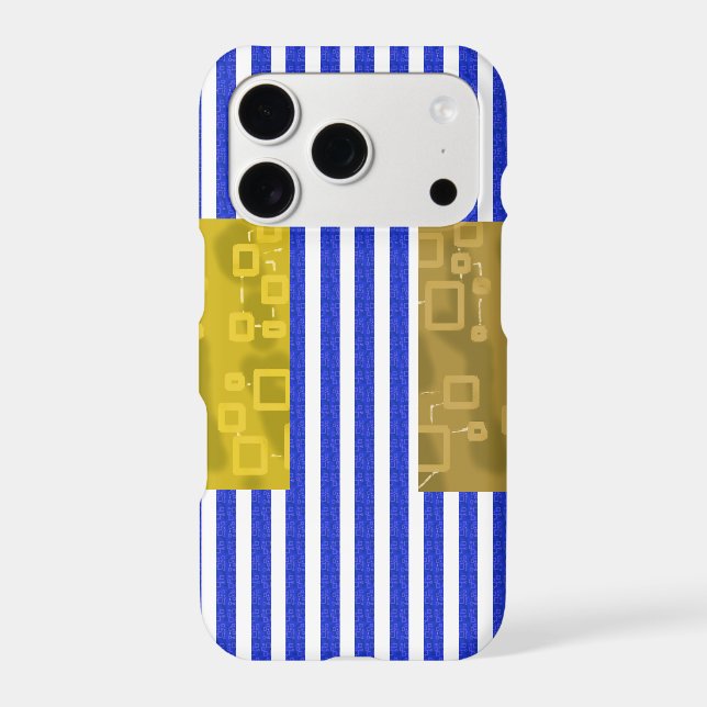 Cool Stripes Blue Gold Geometric  (Back)