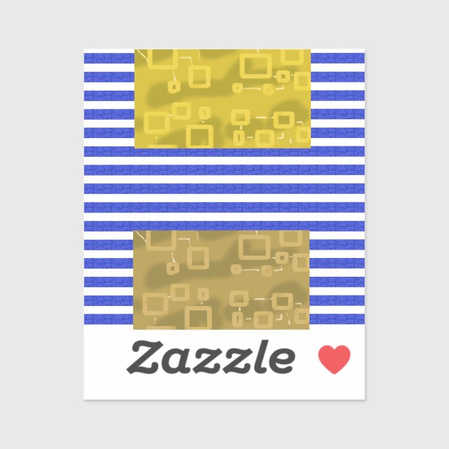 Cool Stripes Blue Gold Geometric  (Sheet)
