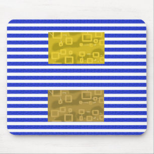 Cool Stripes Blue Gold Geometric Mouse Pad