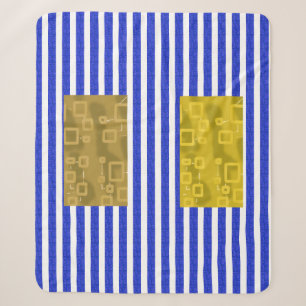 Cool Stripes Blue Gold Geometric  Sherpa Blanket