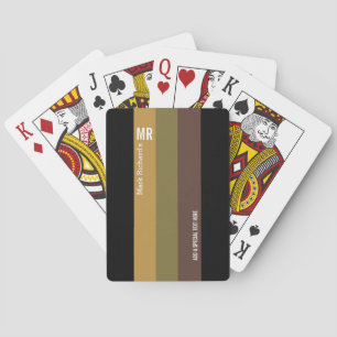 Cool Stripes earthy tones Playing Cards
