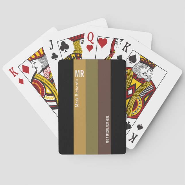 Cool Stripes earthy tones Playing Cards (Back)