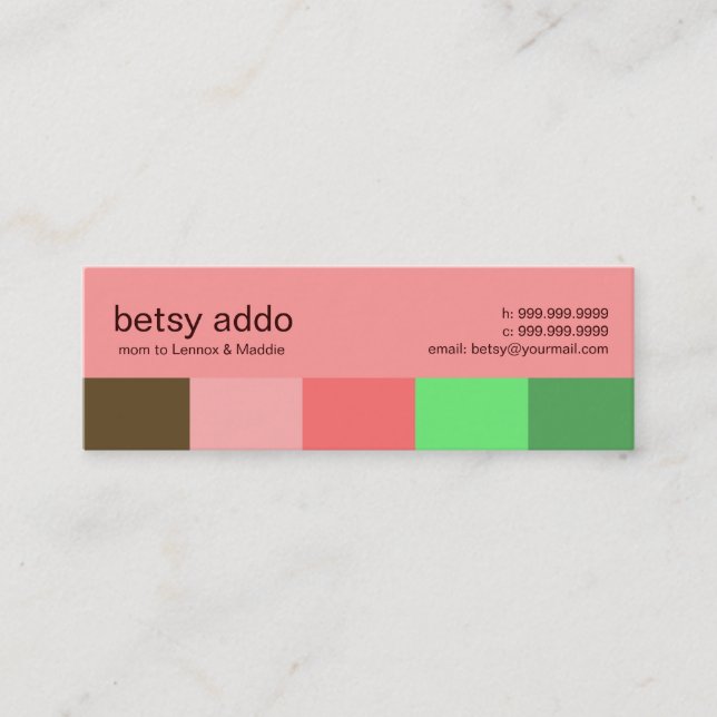 Cool Stripes Mummy Calling Cards (Front)