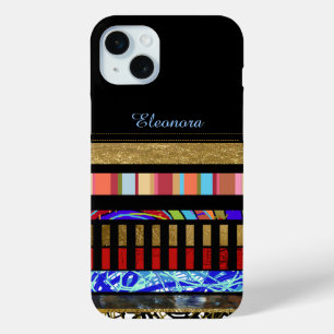cool stripes to add name iPhone 15 mini case