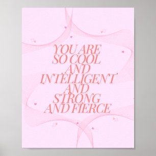 Cool, Strong, Fierce, Girl Boss, Inspirational Poster