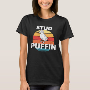 Cool Stud Puffin Muffin Pun Vintage Muffin T-Shirt