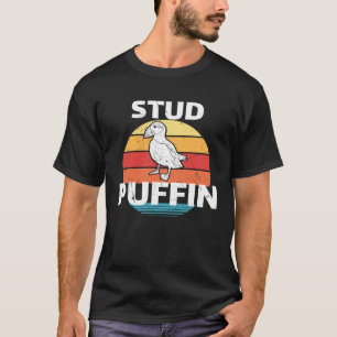 Cool Stud Puffin Muffin Pun Vintage Muffin T-Shirt