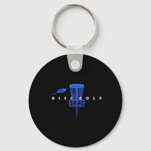 Cool Stylised Disc Golf With Basket And Disc - Dis Key Ring
