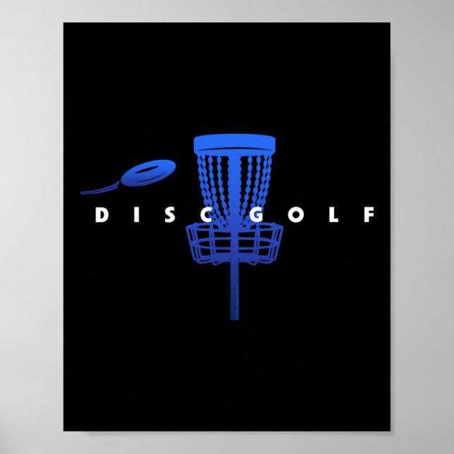 Cool Stylised Disc Golf With Basket And Disc - Dis Poster (Front)
