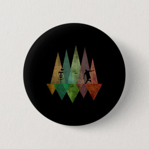 Cool Stylised Geometric Disc Golf 6 Cm Round Badge